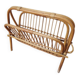 Foldable rattan magazine rack - Vintage