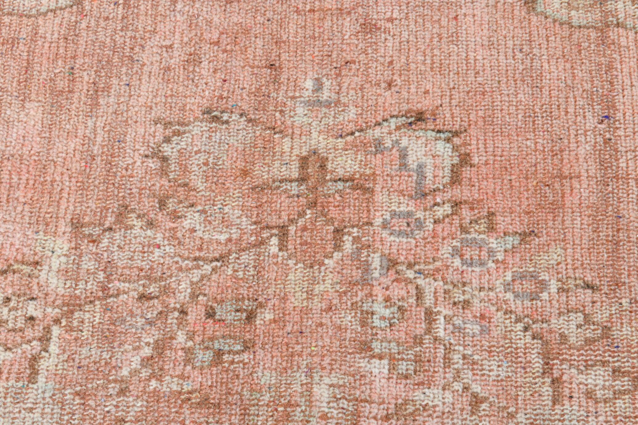 Tapis Oushak Rose Vintage, Tapis Turc Vieilli, 171x267 Cm