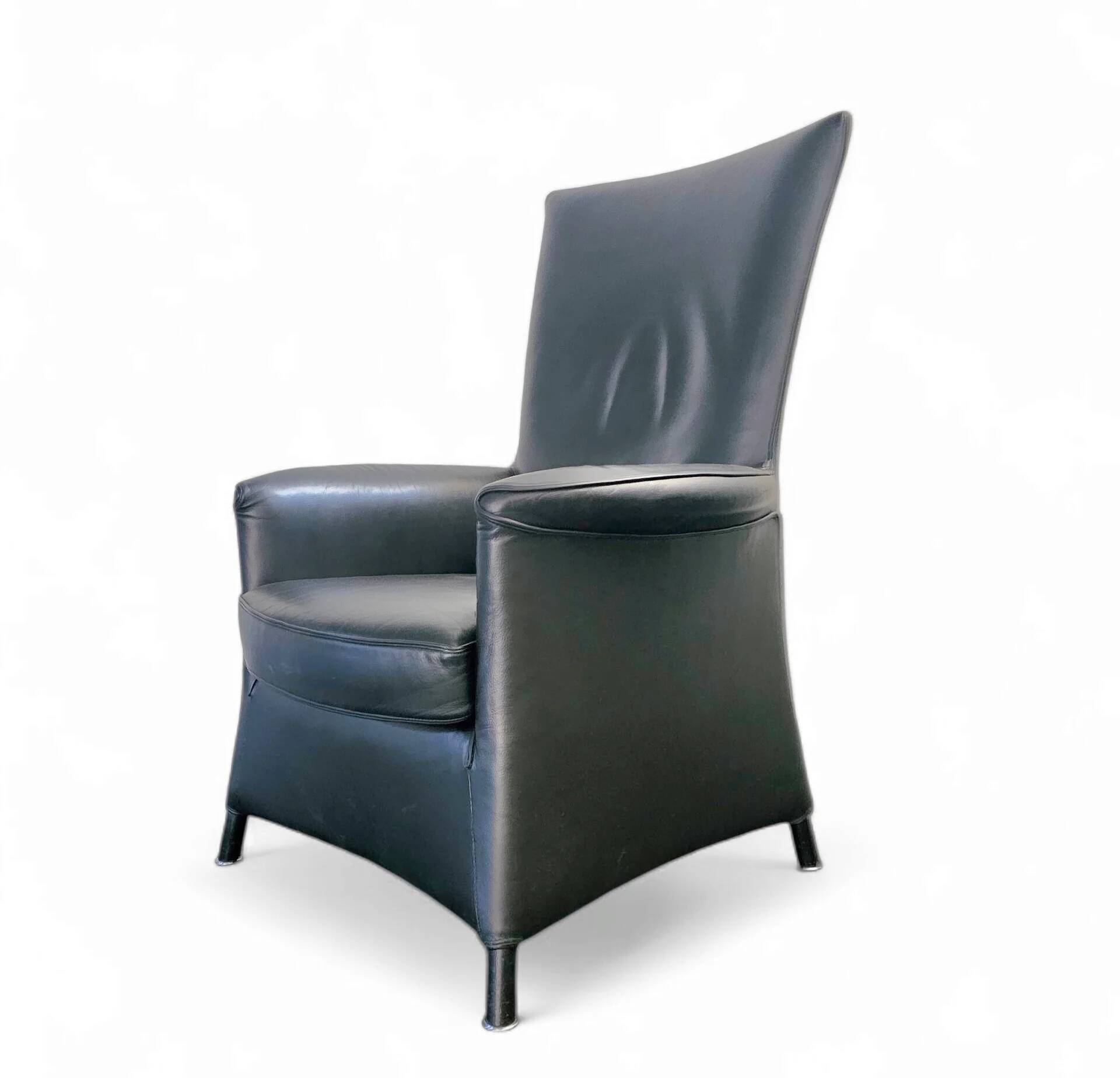 2 x armchair by Wittmann, design Paolo Piva, model Alta Highback, black leather