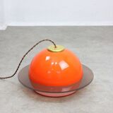 Italian Orange Space Age Saturn Lamp, 70s