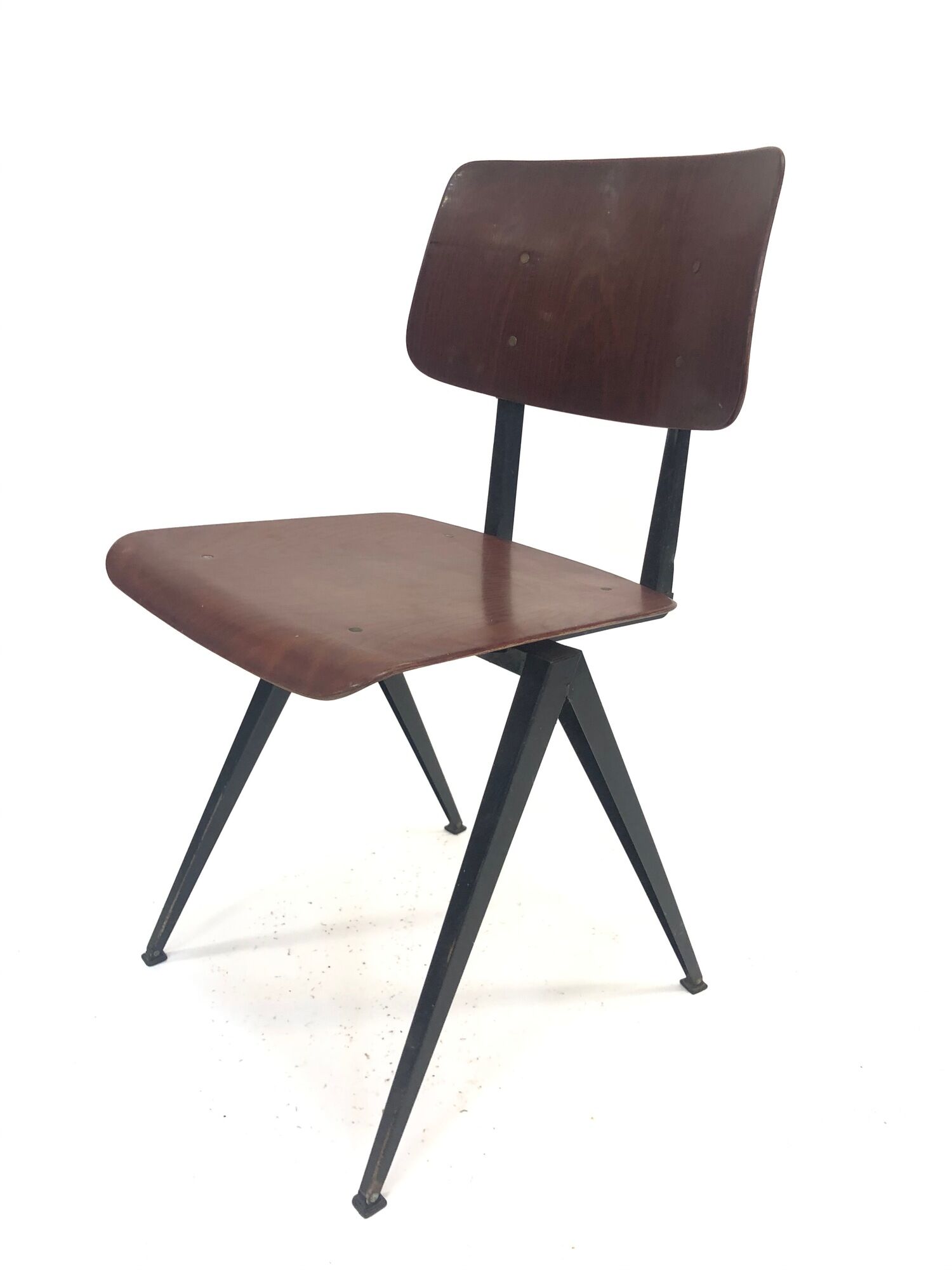Lot of 4 vintage school chairs Galvanitas S16 Netherlands
