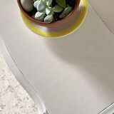 Vintage wood and white bedside table