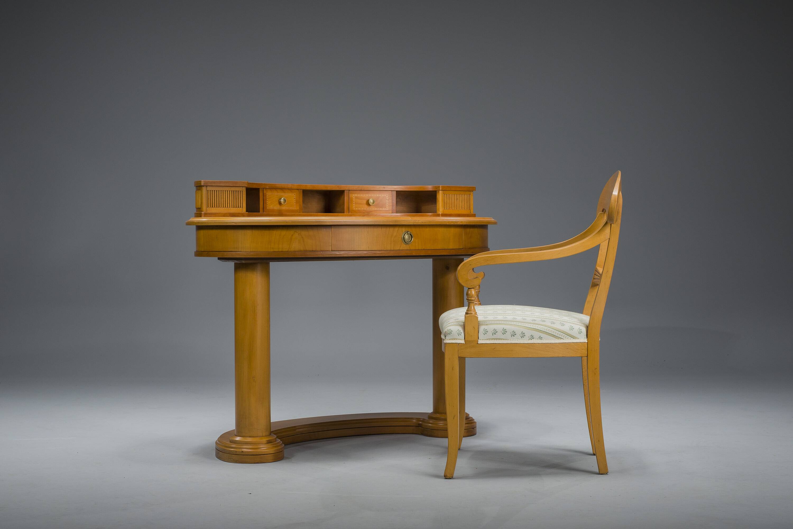 Biedermeier Dressing Table and Armchair from Selva, Italy, Set of 2
