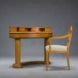 Table de toilette et fauteuil Biedermeier de Selva, Italie, ensemble de 2