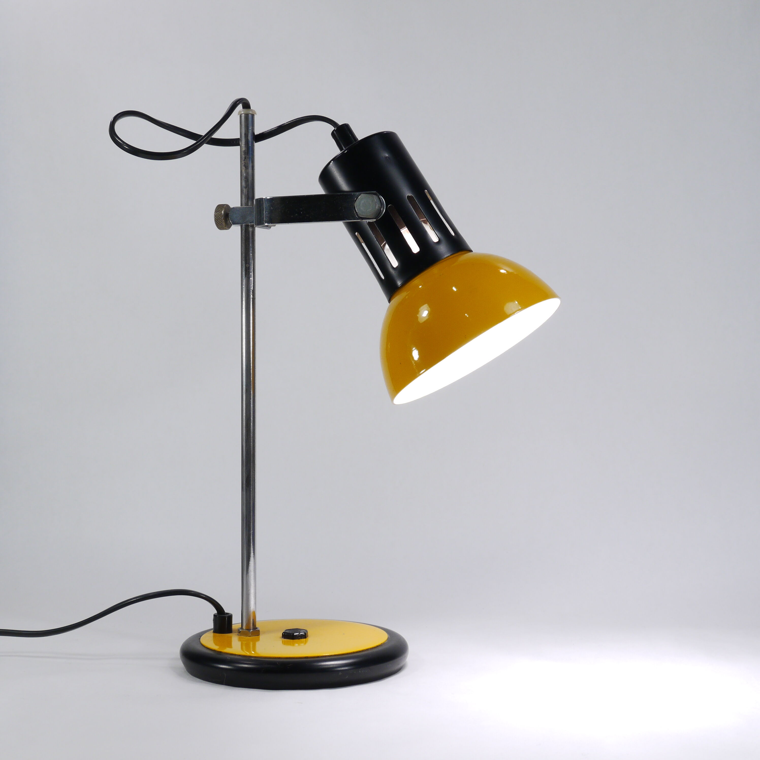 Yellow and black desk lamp