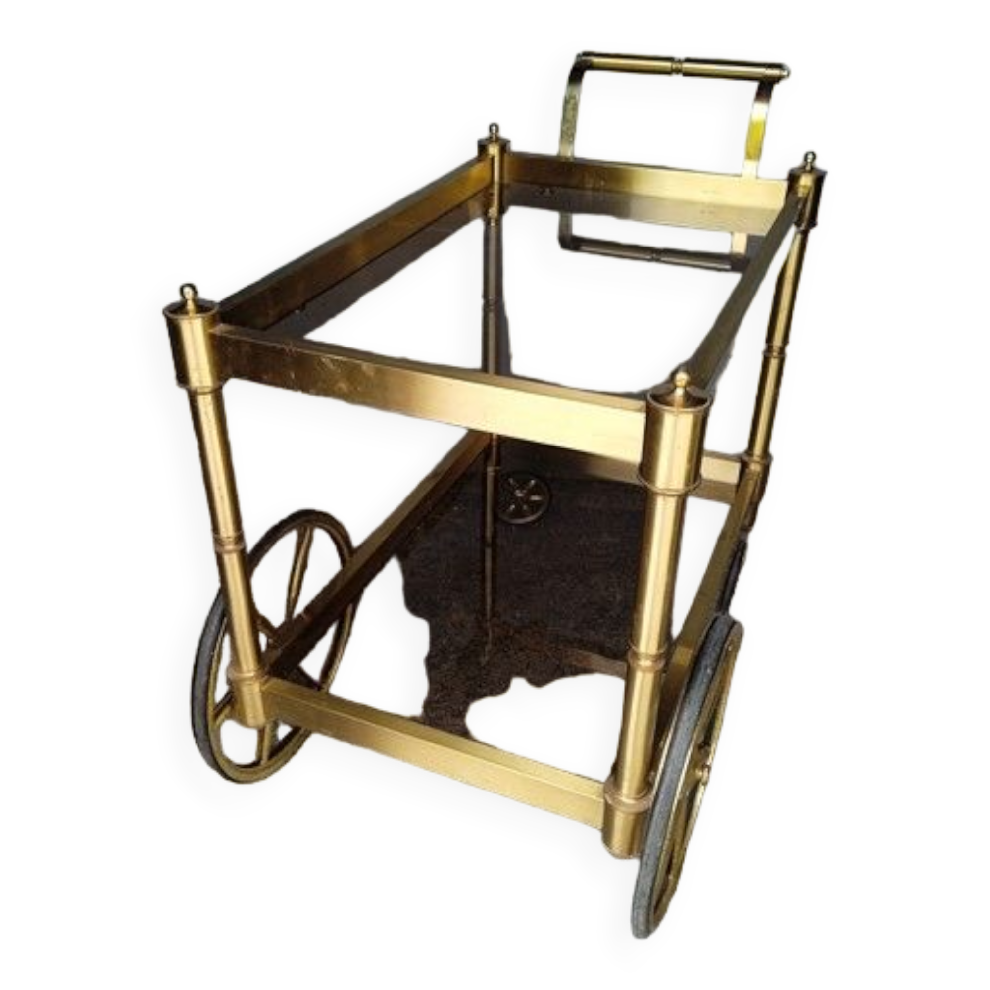 Serving rolling table golden aluminum ep 1970 vintage