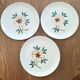 3 assiettes à décor de fleur