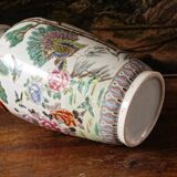 Chinese porcelain vase, peacocks, birds, trees, peonies