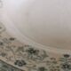 6 old mismatched deep plates Terre de Fer, glass and blue colors
