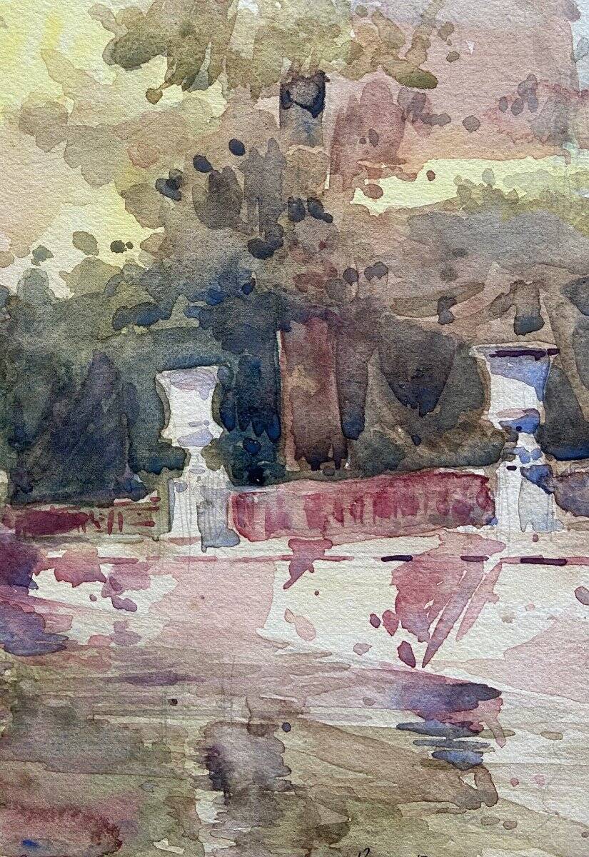 The Médicis Fountain, Luxembourg Garden, Two Signed Watercolours