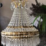 Crystal and brass chandelier