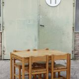 Hongisto pine dining table & chairs by Ilmari Tapiovaara for Laukaan Puu