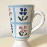 6 mazagrans cream flower pattern