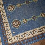 Handmade antique Indian Dhurri kilim 5.7' x 8.8' (174cm x 268cm) 1930s - 1B533