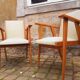 Paire de fauteuils année 50 pieds compas