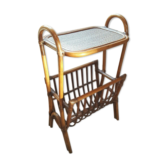 Porte-revue rotin osier avec tablette