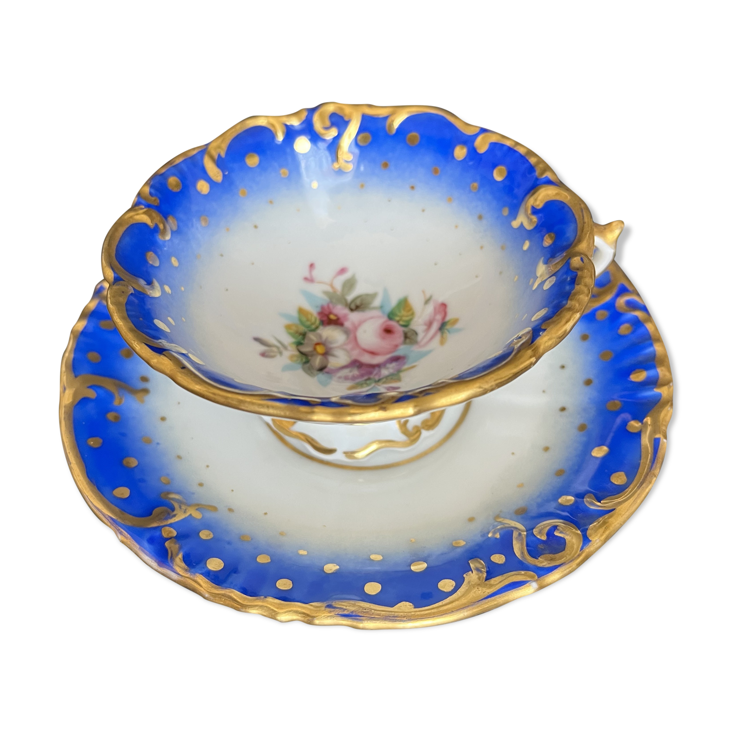 Tasse et sous-tasse en porcelaine de Paris