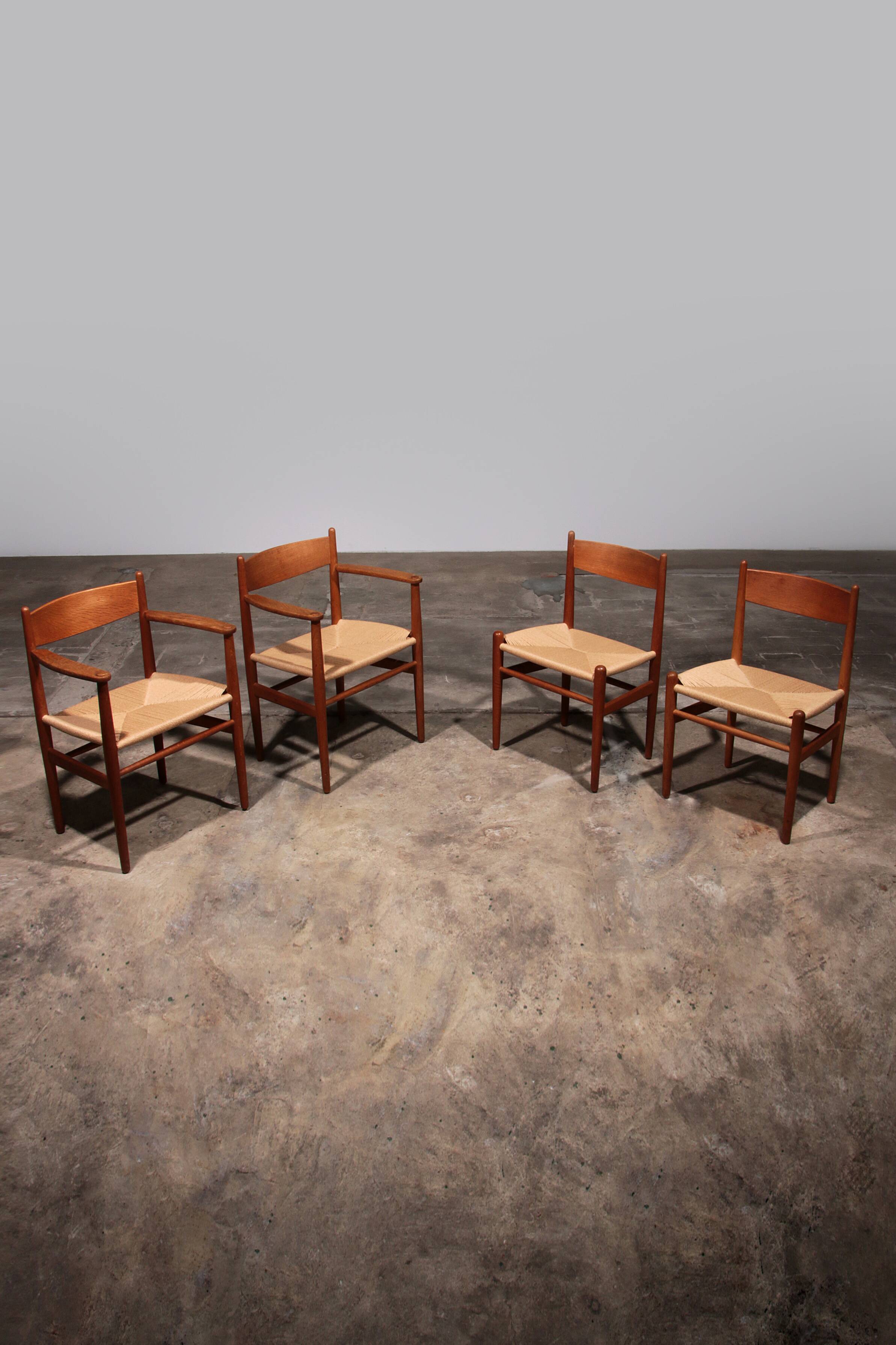 Dining Chairs by Hans Wegner for Carl Hansen & Søn,Denmark 2 CH37 and 2 CH36