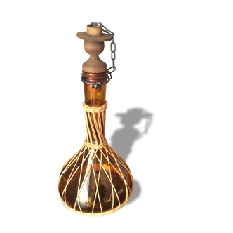 Bottle glass and wicker