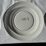 Set of 8 antique turquoise deep plates with a gold rim D22.5