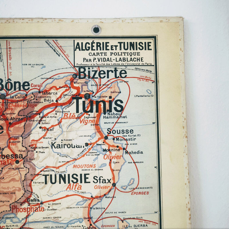 Vidal Lablache school map No.11 Algeria and Tunisia