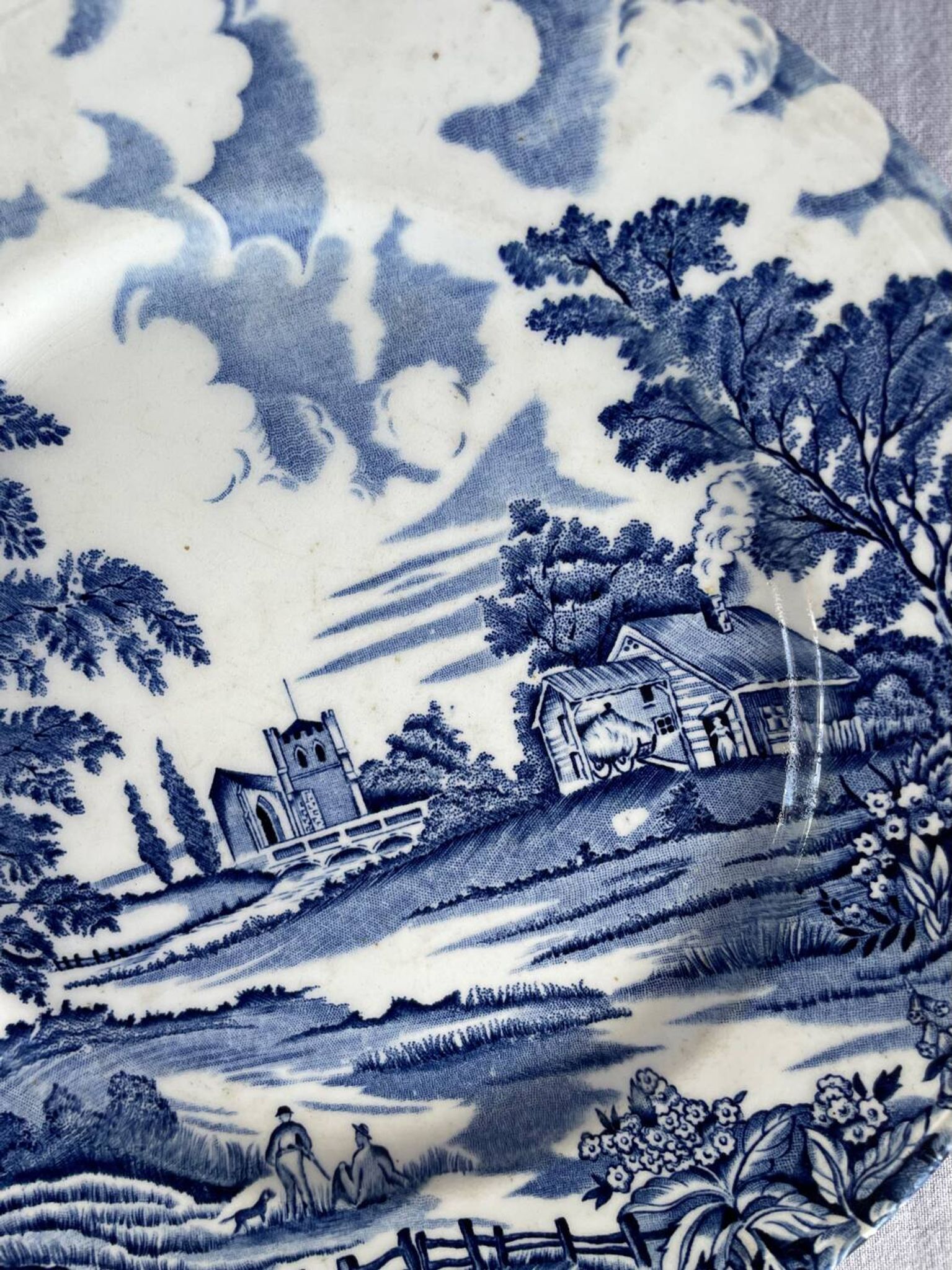 Assiette style anglais faïence lunéville 1950