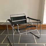 Vintage chrome and leather armchair 70/80