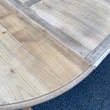 Louis Philippe 19th century extendable round table renovated in solid oak 200cm