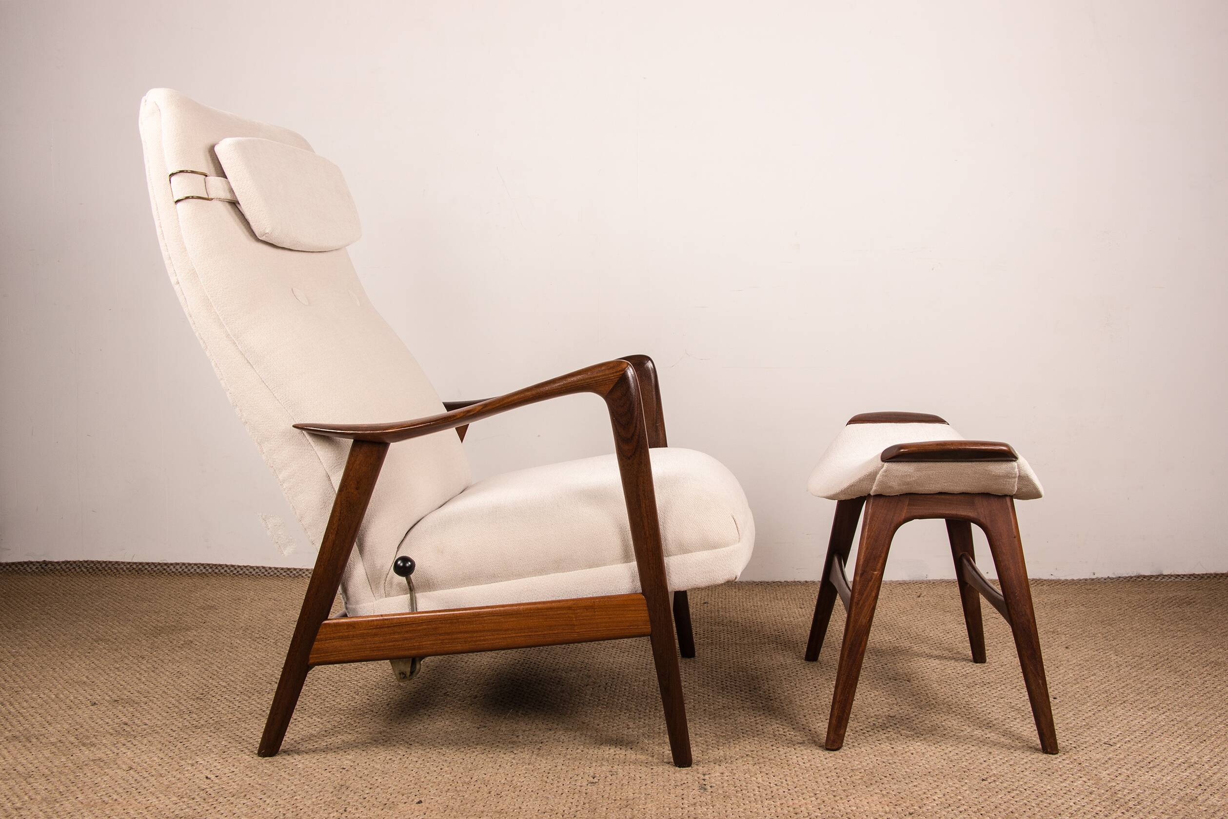 Large Norwegian Teak Armchair with Ottoman, Folke Ohlsson for Westnofa.