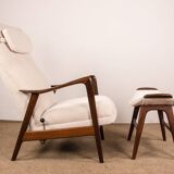 Large Norwegian Teak Armchair with Ottoman, Folke Ohlsson for Westnofa.