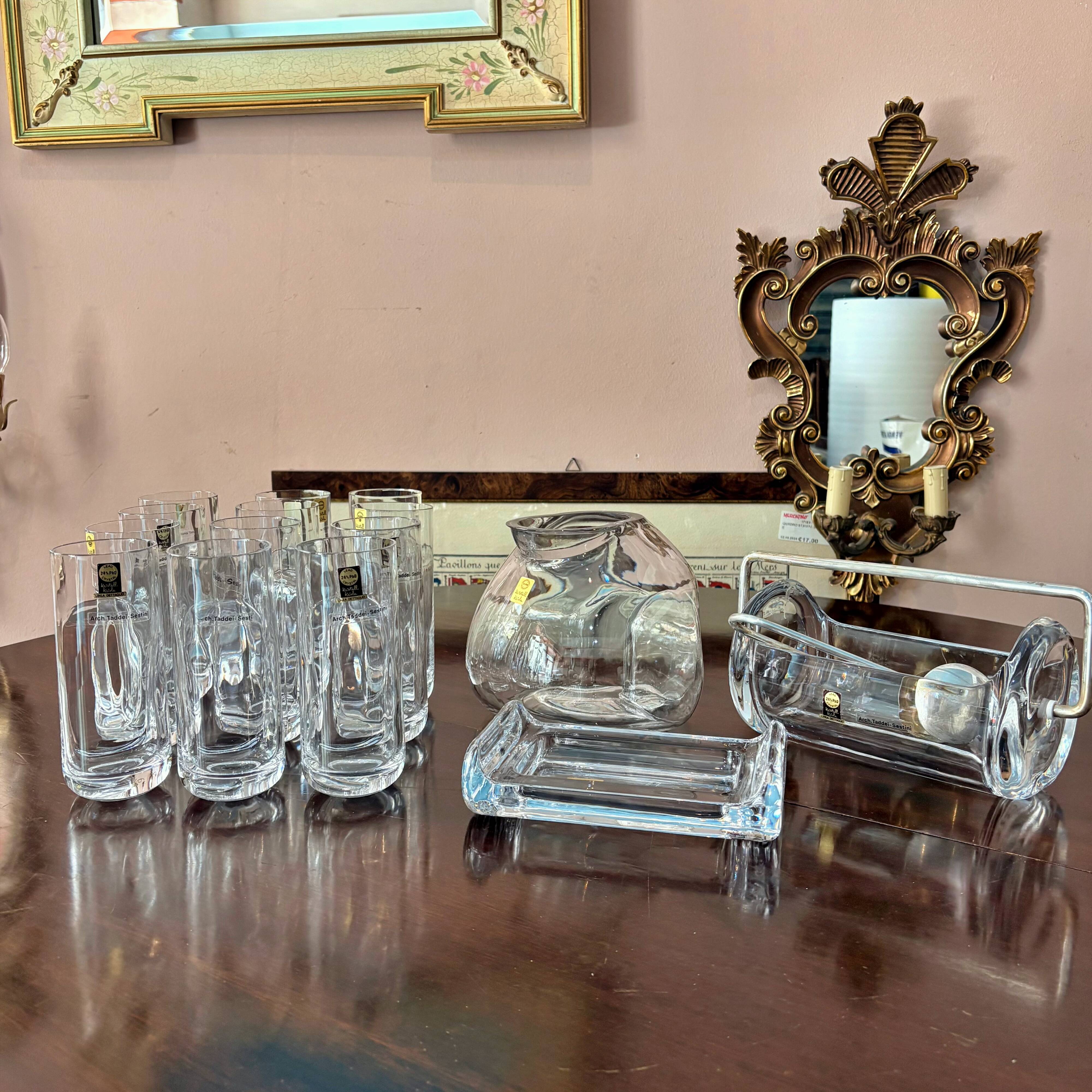 Cocktail set by Taddei Sestini for Kristal Krisla, 1960s