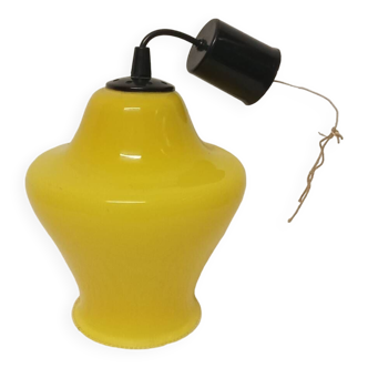 Yellow opaline pendant light