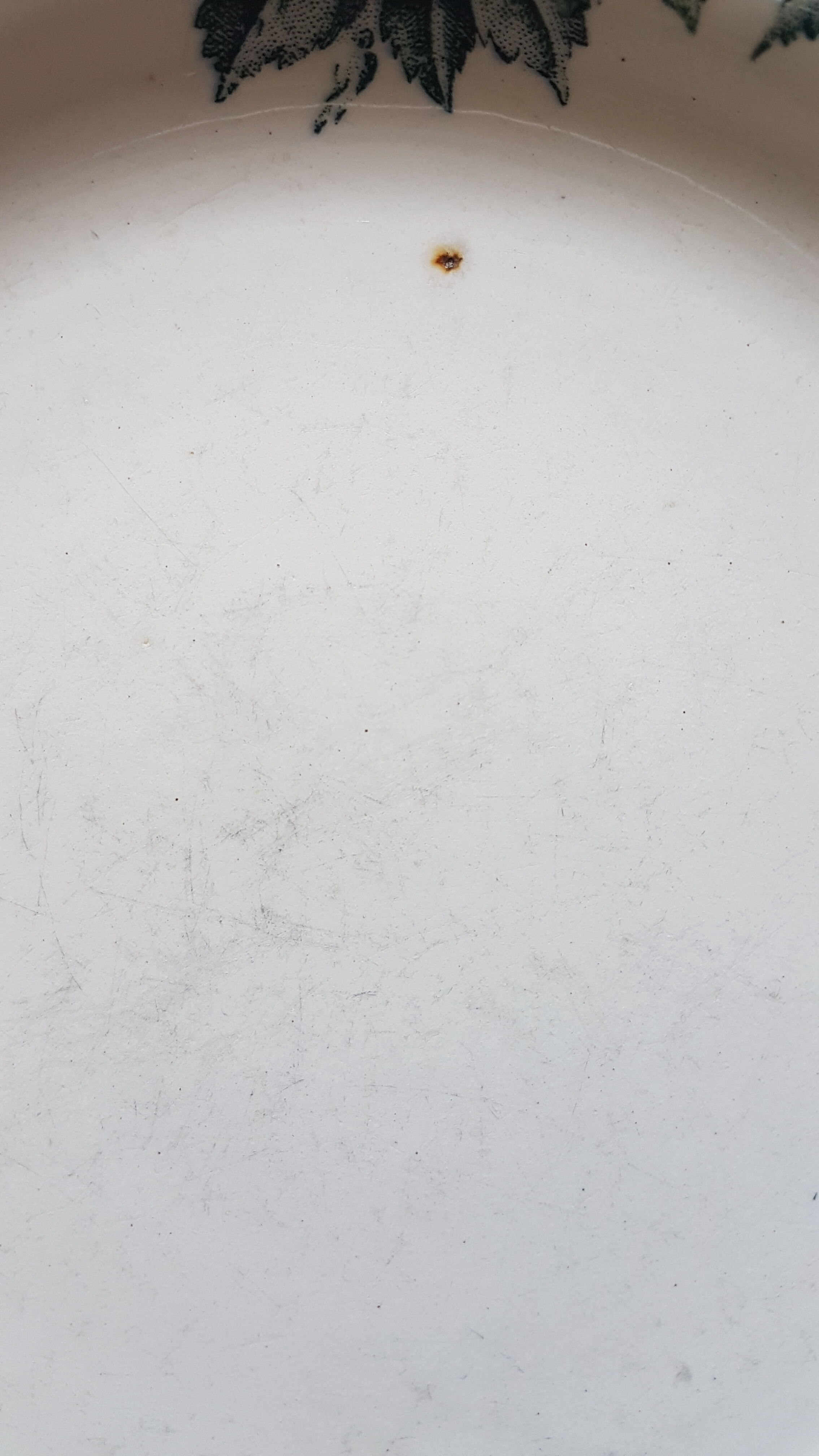 Old plate with wreath decoration