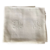 3 Serviettes de table en coton avec monogramme