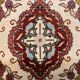 Fine Turkish Hereke silk rug 37x55 cm vintage ivory floral medallion 2540