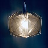 Vintage wire pendant lamp attributed to Paul Secon for Sompex, Germany, 1970s.