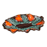 Large Vallauris ceramic bowl in the shape of a leaf