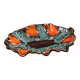 Large Vallauris ceramic bowl in the shape of a leaf