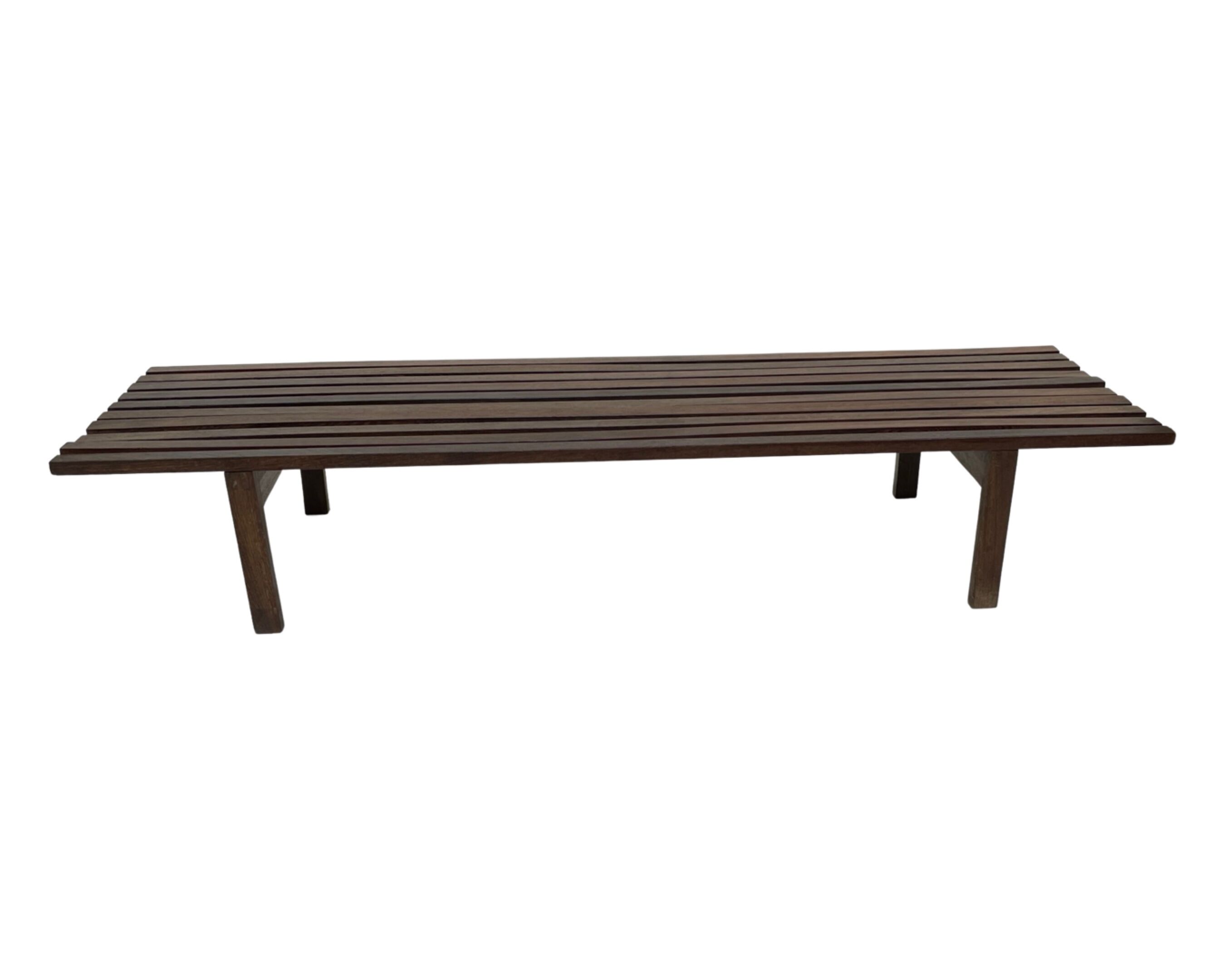 Slatted bench table wenge wood Martin Visser style 60's