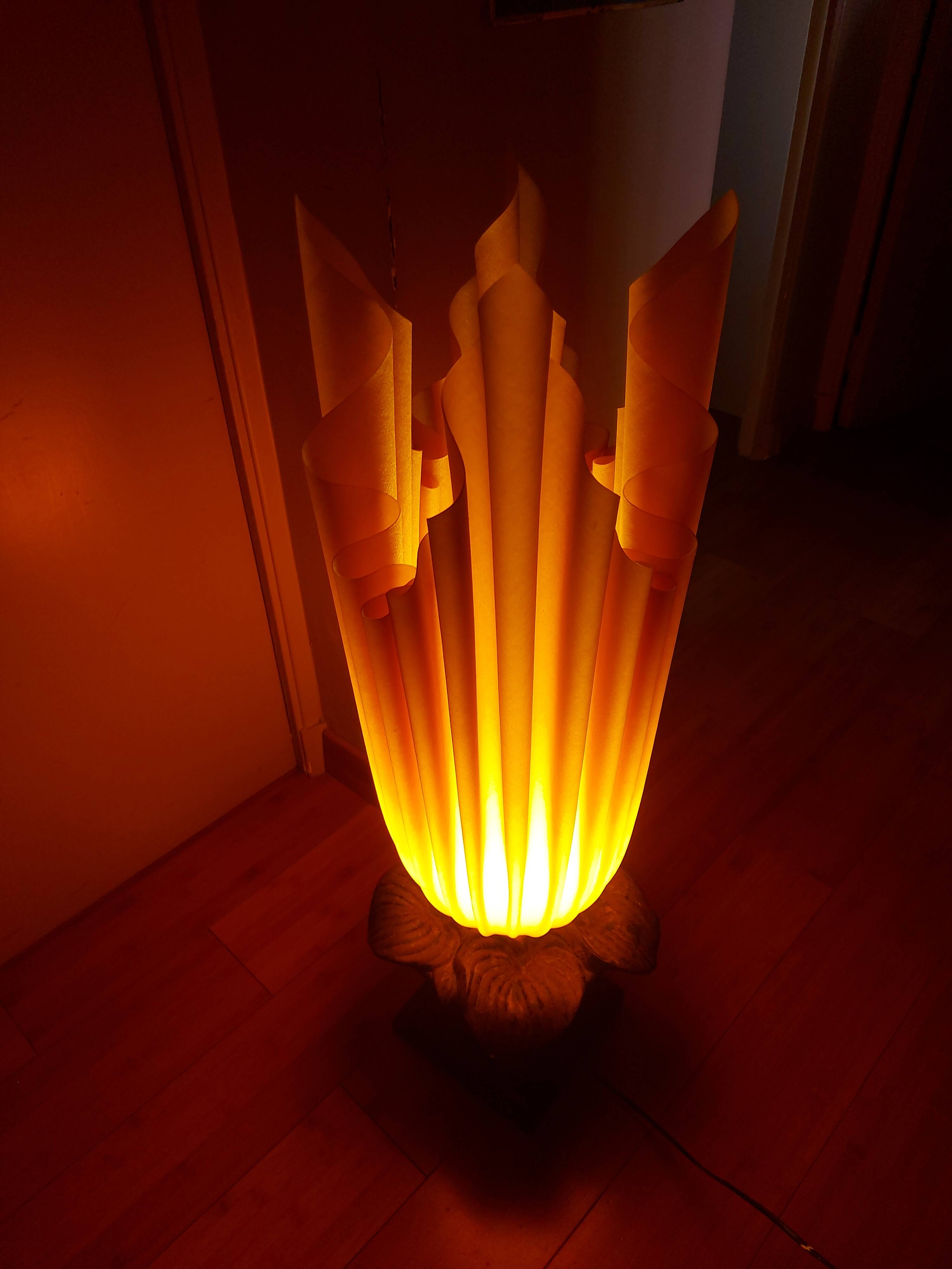 70's georgia jacob lamp, gold leaves