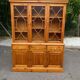 Large English display cabinet in solid wood, 20th century, 155cm