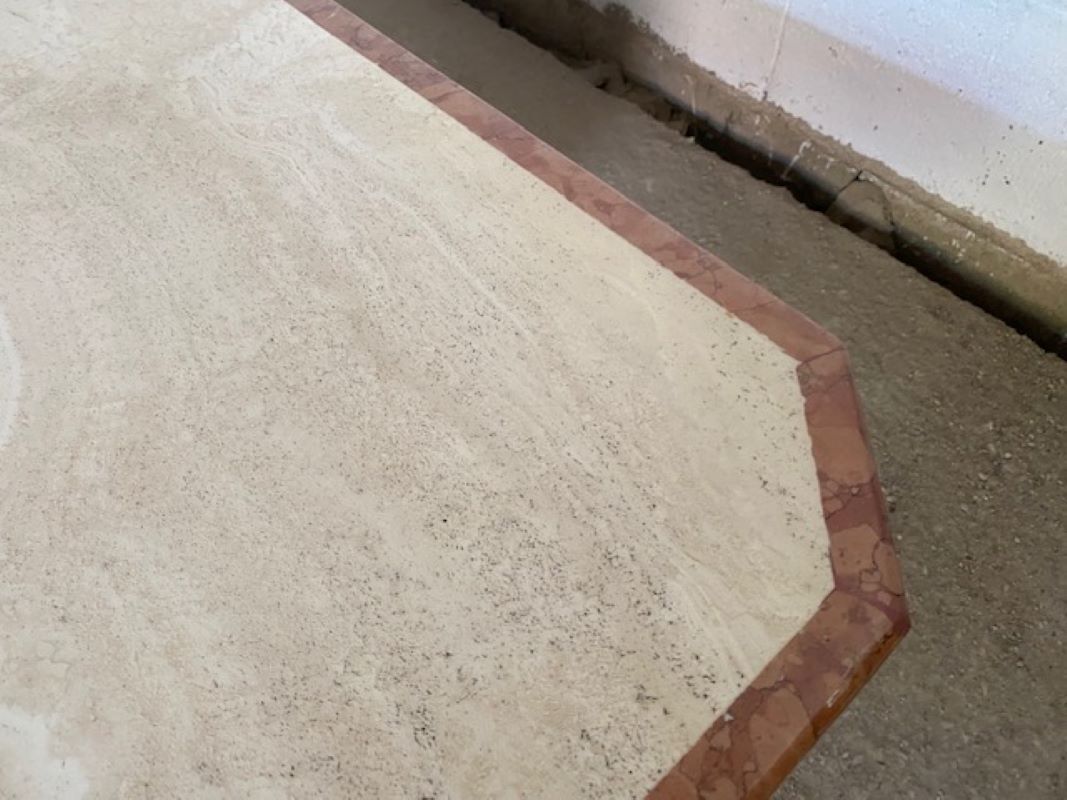 Travertine coffee table vintage marble 70s