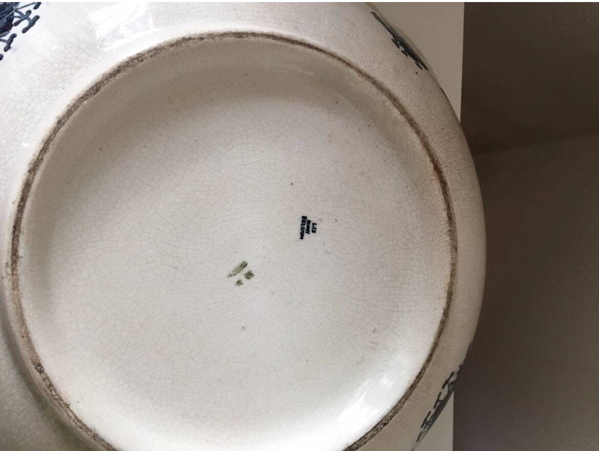 Antique large toilet bowl Nimy Lis Belgium Terre de Fer