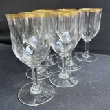 8 Daum gold-plated wine glasses