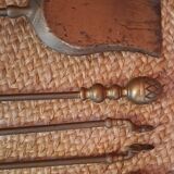 Brass fire kit with pine cones