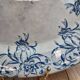 Antique oval plate, blue ironstone with floral decoration – 34 cm