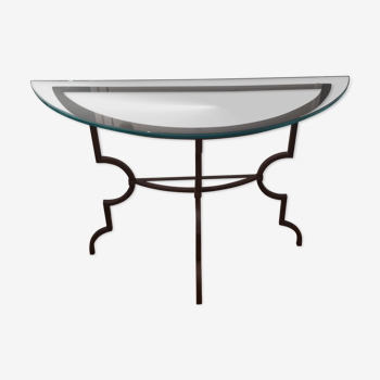 Glass and wrought iron console