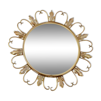 Miroir oeil de sorcière 1950s vintage diamètre 45cm