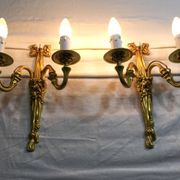 Pair of sconces Bronze 2 lights Louis XVI style