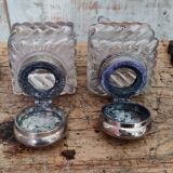 Lot de deux encriers en cristal